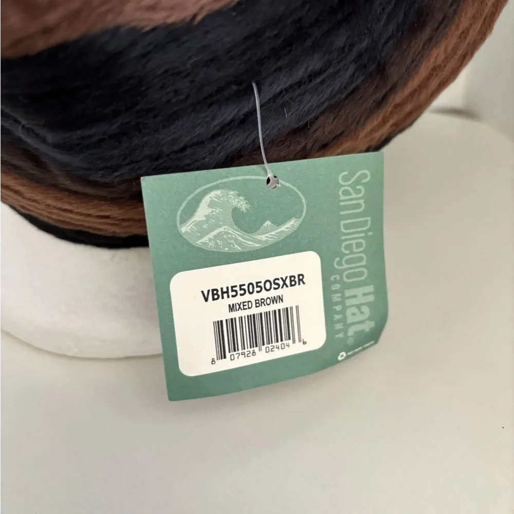 NWT San Diego Hat Company Mixed Brown & Black Small Brim Ribbon Bucket Hat - Picture 5 of 7